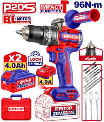 درل شحن 13 ملم شاكوش مع يد 20 V
96N مع 2 بطاريه 4AH وشاحن جديد
Brushless Motor