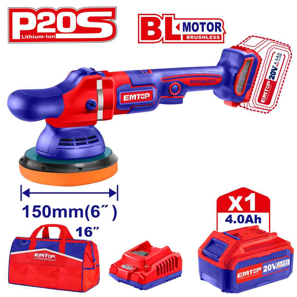صاروخ بوليش 6" شحن 20v
مع 1 بطاريه 4A و شاحن
Brushless Motor