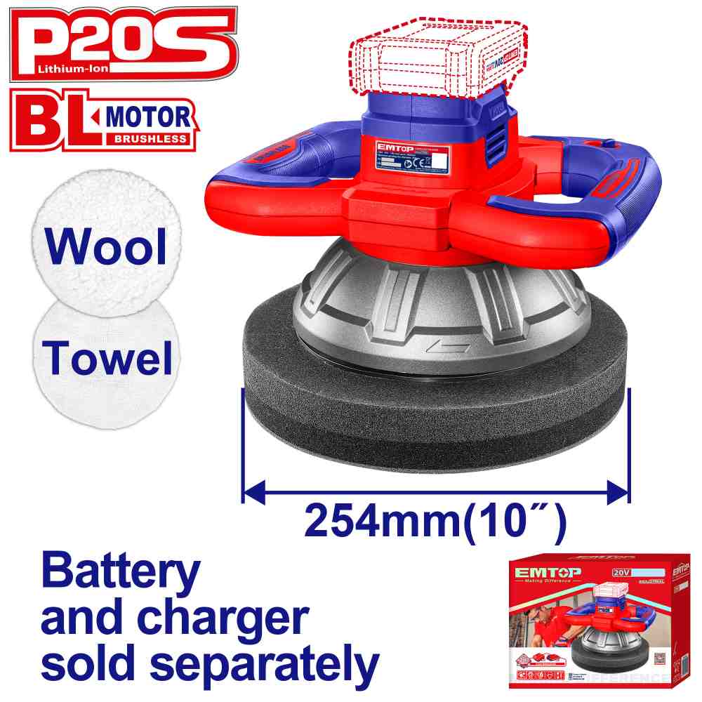 ماكنه بوليش دائري 10" شحن 20V
بدون بطاريه
Brushless Motor