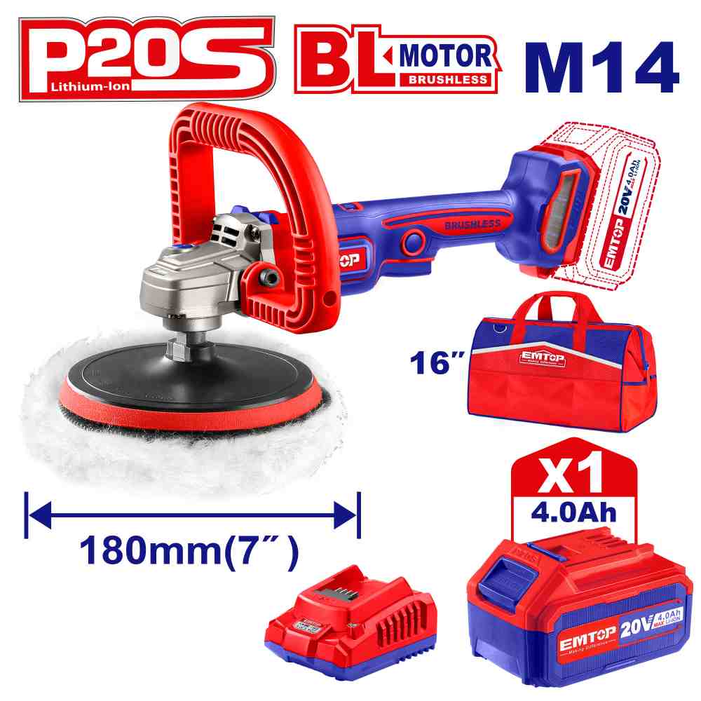 صاروخ بوليش 7" شحن 20v
مع 1 بطاريه 4A و شاحن
Brushless Motor