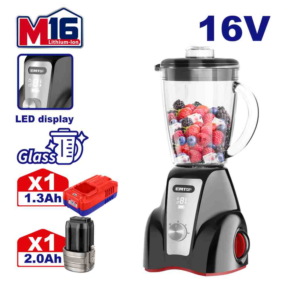 خلاط طعام منزلي شحن 16V
مع شاحن و بطاريه
شاف زجاج 1.5 لتر
2 سرعه