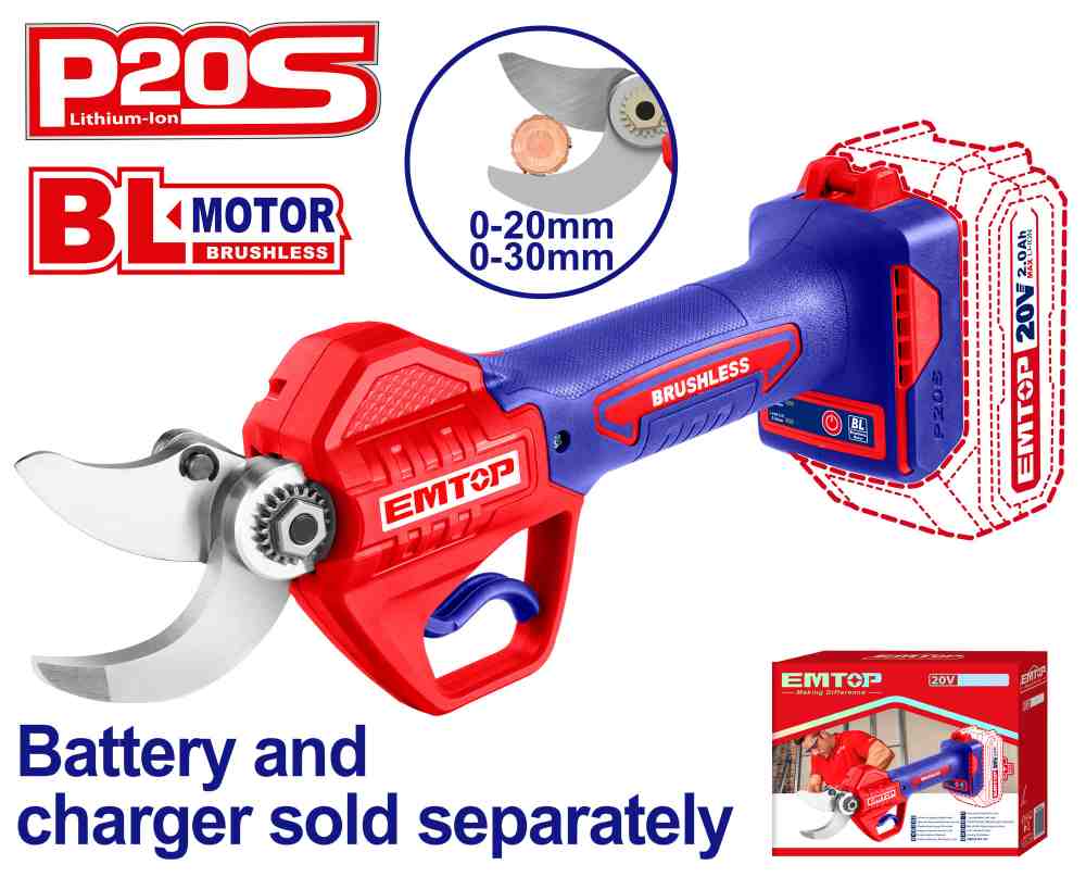 مقص تقليم زراعي شحن جديد
بدون بطاريه 20v
يقطع (20 /30 MM)
Brushless Motor